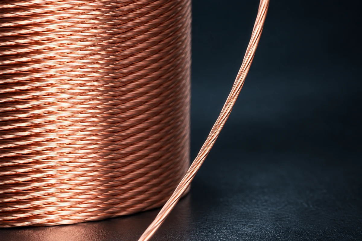 Fine copper alloy wire on a spool